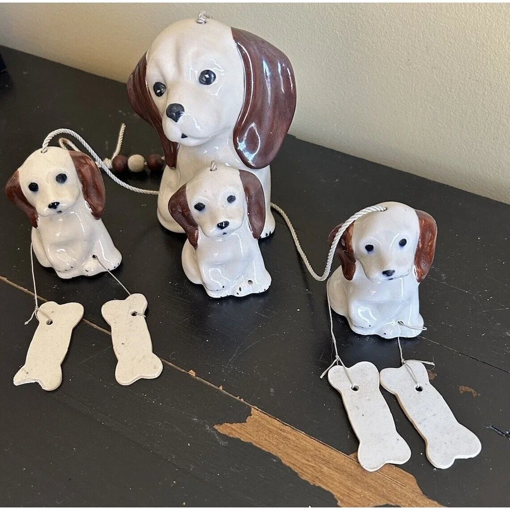 Wind chime ‎ Ceramic Dog / PUPPY  & bones